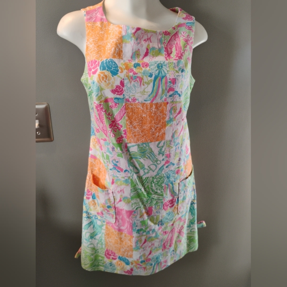 Vintage Lilly Pulitzer Originals Womens 0 Dress Patchwork RARE PRINT Sleeveless